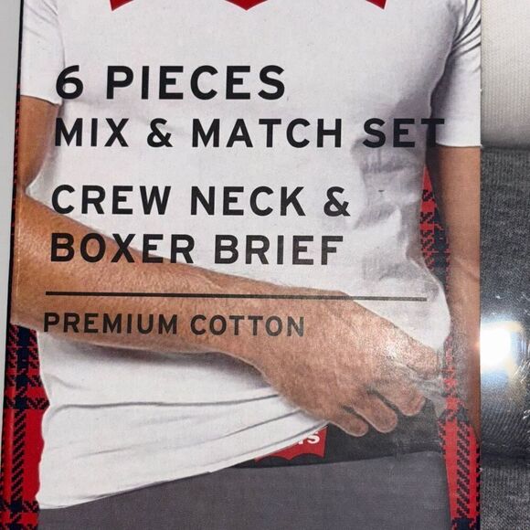 LEVIS 6 PIECE MIX & MATCH SET BOXER AND CREW NECK TSHIRTS MEDIUM NEW - Picture 6 of 10